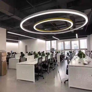 Lampu Plafon LED Linear Minimalis Modern yang Dapat Disambung, Warna Hitam Perak, Bentuk Lingkaran, untuk Ruang Kelas, Supermarket, Lampu Gantung - Product Image 3