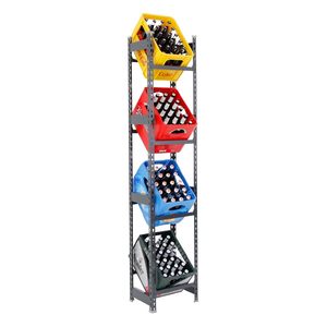 <strong>Drinks</strong> <strong>Crate</strong> Shelf of 4 Boxes, H X W X D 200 X 40 X 30 Cm,Box Rack, Water Tank Rack, Beverage Rack - Product Image 1