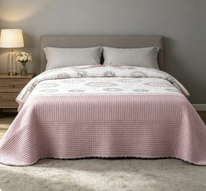 Couette imprimée respirante HMS HOMESECRET en microfibre douce à 100 %, motifs variés, tailles variées, très fine, été (Alma) - Product Image 1