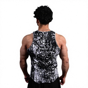Camiseta sin mangas transpirable con estampado de camuflaje para hombre, de secado rápido, ecológica, sublimada, informal y moderna para el verano. - Product Image 4