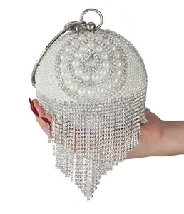 Diamond-Studded Round Ball Shape Fashion Ladies Hand Purse Glitter Crystal Luxury Custom Jewelry Bags