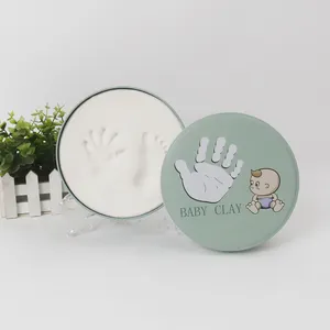 Personalized Baby Prints Handprint Foot Print Solid Nursery Memory Art Kit