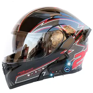 Özelleştirilmiş elektrikli motosiklet kask çift Lens ortaya çıktı tam kask motosiklet kask radyo