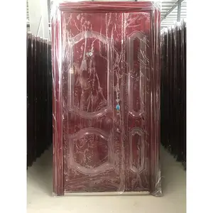African Design Entry Cheap Price Luxury Automatic Style Hot Sale Exterior Security Steel Door