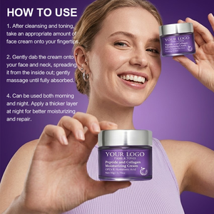 Crème Visage Anti-Âge OEM Raffermissante et Repulpante, Réduit les Rides, Améliore l'Élasticité, Éclaircissante, Hydratante, Peptides et Collagène - Product Image 4