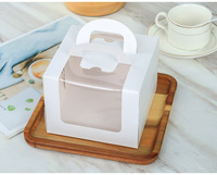 Boîtes en papier biodégradables et écologiques avec poignée et fenêtre transparente pour l'emballage de gâteaux d'anniversaire, de mariage et de nourriture