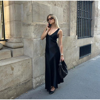 Nouvelles robes sans manches de couleur unie printemps et été robes de mode élégantes et de navettage pour les femmes
