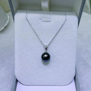 Nuevo Collar de Perlas de Tahití de Agua Salada de Lujo de 10-11 mm con Colgante Clásico de Plata Pura 100% Hecho a Mano - Product Image 4