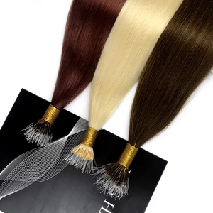 Extensiones de Cabello Nano de Plástico, Cabello Humano Virgen Remy, Negro Natural, Doble Trama, Anillas Nano Invisibles, Ligeras, Sin Daños - Product Image 3