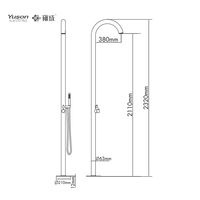 YUSON YS78666 Douche extérieure en acier inoxydable 304 de haute qualité, résistante à la rouille, pour piscine et jardin