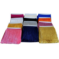 Chaîne de franges brillante en polyester de 20 cm (8 pouces) pour robe de danse - Vente en gros