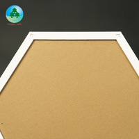 En gros Vintage Mini Mur Pin Board Full Sticky Back carreaux de liège forme hexagonale en bois pour la décoration de la maison Bulletin Décoration