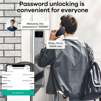 Serrure de porte intelligente en aluminium avec reconnaissance d'empreintes digitales 3D, reconnaissance faciale, accès par carte biométrique et contrôle par application