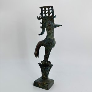 Statua di uccello in piedi in bronzo dimostrazione di fascino artistico unico antica civiltà Shu fusione in ferro lucido ispirata - Product Image 3