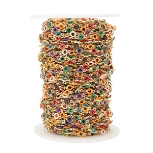 Cadenas de esmalte con diseño de donut para collares y pulseras infantiles DIY, accesorios y suministros, cadenas de esmalte con efecto de goteo de aceite para manualidades. - Product Image 4