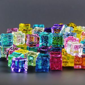 18mm Luminous Starry Glitter Acrylic Simulation Ice Cube Blind Bag DIY Jewelry <b>Car</b> <b>Ornament</b> Pendant Accessories - Product Image 2
