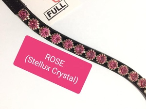 Haute qualité 8mm Rose cristal luxe front bande vague conception en cuir véritable dos ouvert collant bande boucle pour chevaux équine selle - Product Image 4