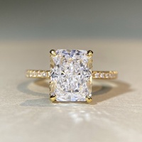 Bague de fiançailles élégante et luxueuse en argent sterling 925 avec zircon certifié GRA pour femmes