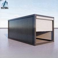 Maison conteneur mobile moderne de 20 pieds avec volet roulant, porte portable préfabriquée, boîte de garage en acier pour salle de bain