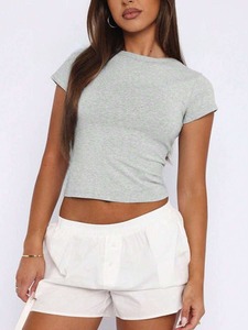 T-shirt da <span class=keywords><strong>Donna</strong></span> Personalizzate con Logo, Magliette Estive Morbide, Crop Top Aderenti e Sottili per <span class=keywords><strong>Donna</strong></span> - Product Image 5