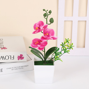 Planta Artificial Moderna en Maceta, Bonsái Pequeño, Arreglo Floral, Árbol Simulado, Orquídea en Maceta Cuadrada - Product Image 6