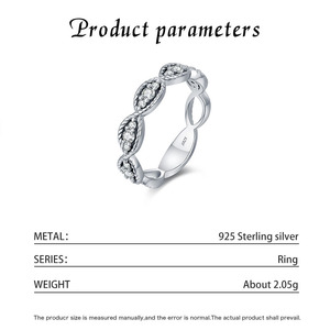 S925 <b>Silver</b> <b>Eternity</b> Band <b>Ring</b> With Round Diamond Pave Setting Classic Geometric Women's Wedding <b>Ring</b> - Product Image 2