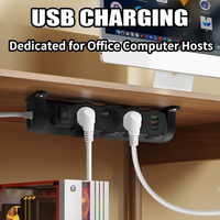 Multiprise murale rotative avec protection enfant indépendante, ports USB-C à charge rapide et rail d'extension pour prises françaises