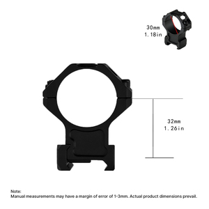 Anneaux de montage en aluminium BANGBANG pour lunette de visée à tube de 20 mm avec vis double rangée, hauteur centrale de 1,26 po pour l'extérieur (noir) - Product Image 3