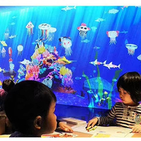 Dinding interaktif permainan anak dalam ruangan, dinding gambar proyektor interaktif, dinding lukis untuk anak-anak