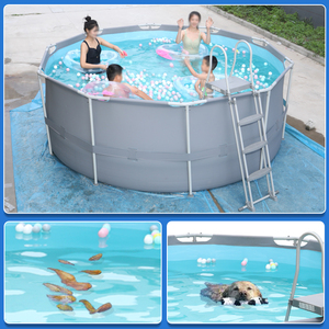 Bán buôn tùy chỉnh Thông tư gấp khung kim loại lọc bơm trên mặt đất hồ bơi với hồ bơi thang - Product Image 4