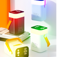 Batterie externe 20000mAh en PVC Li-Polymère avec câble Type-C rétractable, charge rapide 22.5W, chargeur portable, lumière d'ambiance, poignée de transport