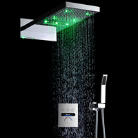 HOMEDEC Ensemble de douche encastré à trois fonctions avec corps de valve en laiton à température constante, nouveau style pour salle de bain domestique