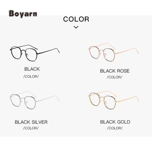 Boyarn <span class=keywords><strong>Vintage</strong></span> <span class=keywords><strong>Photo</strong></span>-Gris Optique Lunettes Cadre Métal Rond Ordinateur Lunettes Photochromiques Anti Lumière Bleue Blocage Lunettes - Product Image 5
