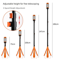 Lampe de camping pliable multifonctionnelle, lanterne LED rechargeable à haute luminosité, longue durée de vie de la batterie, étanche, télécommande, pour l'extérieur