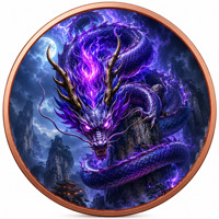 Pièce de monnaie en cuivre pur 999 de 5 oz, série Dragon, couleur haute définition, effet UV 3D, édition collector
