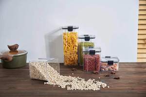 Different Capacity Plastic Sealed Cans Kitchen Storage Box Transparent Food Container