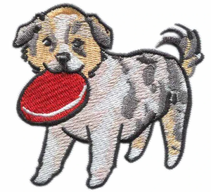 カスタマイズされたかわいい犬刺繍パッチ3D効果アイアンオンバッキング犬の帽子フェルト素材 - Product Image 1