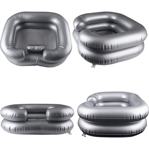Bac à shampoing portable pour salon de beauté et barbier avec support et roulettes - Product Image 1