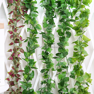 Livraison rapide 2.2m Soie Vert Feuille Vigne Artificielle Décoration Murale Suspendus Artificielle <span class=keywords><strong>Lierre</strong></span> Vigne Feuilles <span class=keywords><strong>chambre</strong></span> utilisation extérieure - Product Image 4