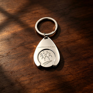 Porte-clés promotionnel en alliage <span class=keywords><strong>de</strong></span> zinc poli, personnalisable avec logo, pour chariot <span class=keywords><strong>de</strong></span> supermarché, vente en gros à prix abordable - Product Image 1