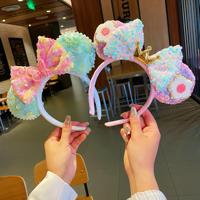 Serre-tête en plastique de haute qualité pour femme, motif mignon, accessoire de mode pour cheveux, oreilles de lapin, oreilles de souris, nœud, pour parc d'attractions