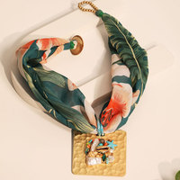 Mode tissu imprimé foulards colliers accessoires géométrique alliage étoile de mer perles pendentif colliers bijoux pour femmes