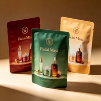 Sachet masque personnalisé à trois soudures latérales en feuille d'aluminium, emballage anti-humidité pour masque facial en tissu, stockage scellé
