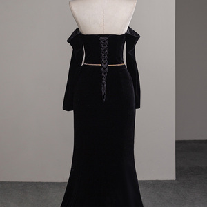 Magnifiques robes de soirée à manches longues pour femmes, mode féminine, appliques exquises, robes de bal en satin fascinantes et magnifiques, Sfy47 - Product Image 2