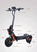 Scooter électrique adulte pliable tout-terrain en alliage d'aluminium à double moteur 12 pouces 5000w avec frein à disque à huile 48v 35ah Obarter D5