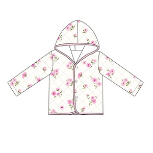 Veste de Style <span class=keywords><strong>tamarack</strong></span> à capuche matelassée motif floral bleu clair motif de couture numérique enfant en bas âge fille veste vêtements chauds pour enfants - Product Image 5