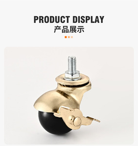 Roulettes pivotantes modernes en acier léger et PP, capacité de charge 25 kg, durables, pour usage extérieur, salle à manger, hôpital, école, plusieurs tailles, filetées - Product Image 6