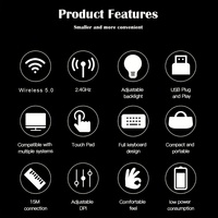 Keyboard Mini V8 Touchpad Keyboard Nirkabel 2.4G Antarmuka USB untuk Android Smart TV PC TV BOX