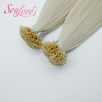 Extensions de cheveux humains à pointe en U, kératine pré-collée, cuticules alignées, kératine Remy, lisses
