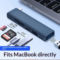 Base de Conexión USB 3.0 Tipo-C Seis en Uno, 4K HD, Aleación de Aluminio, con Extensor Inalámbrico para Portátil - En Stock